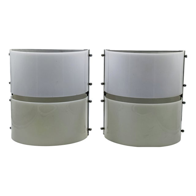 Vintage Italian Space Age Wall Lamps from Stilux Milano, 1970s, Set of 2 For Sale