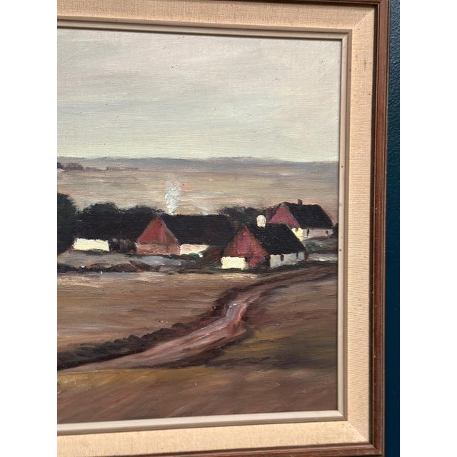 B. Jernberg, Landscape with Farms, 1950s, Oil Painting on Canvas, Framed For Sale - Image 4 of 16