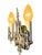 Vintage 1930s Art Deco Cast Bronze Double Wall Sconce, Restored Pair Original Finish Rewired Light Fixture Ready to Install Home Decor For Sale - Image 4 of 7