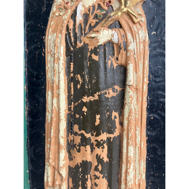 Antique Saint Teresa of Ávila Devotional Wall Plaque For Sale - Image 10 of 12