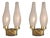 Brass and Ribbed Opal Glass Wall Lamps, Italy, 1950s, Set of 2 For Sale