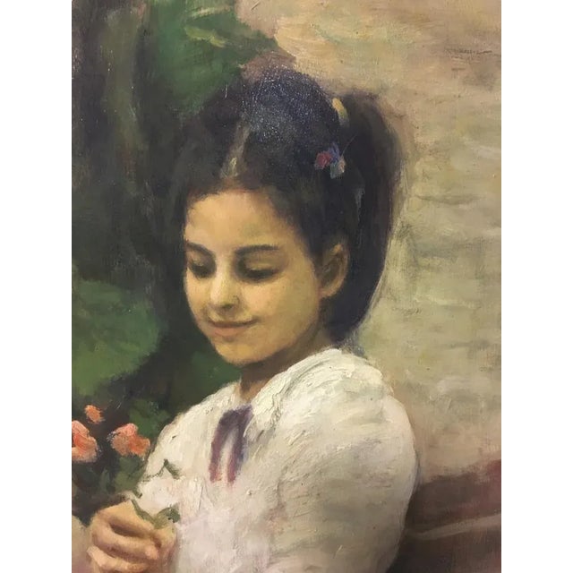 Tonino Manna, Italian School Child's Portrait, 2002, Oil on Canvas For Sale - Image 3 of 11