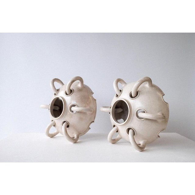 Embryo Wall Lights in Glazed White Stoneware by Robin Kerr, Set of 2 For Sale - Image 4 of 7