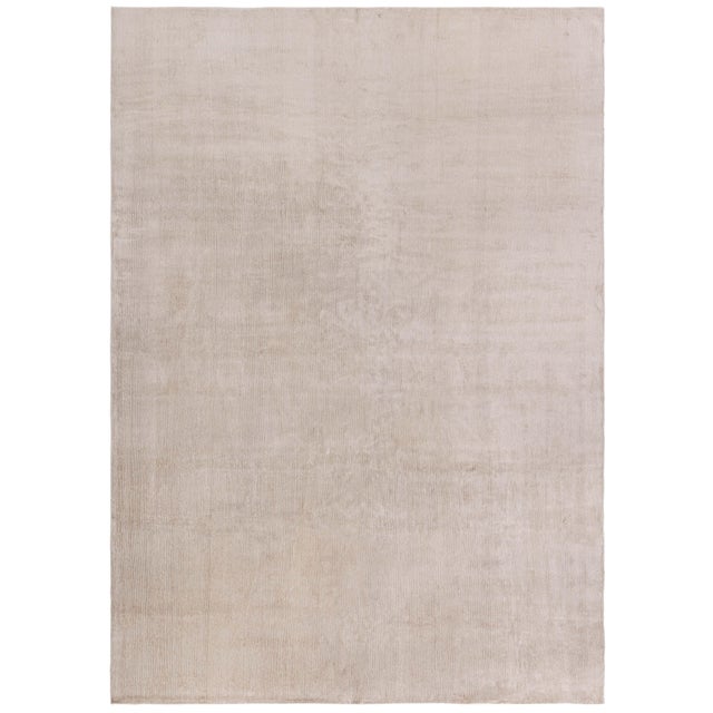 Contemporary Light Beige Silk Carpet "whispering Dunes" by Doris Leslie Blau For Sale