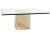 Mid-Century Modern Matched Italian Travertine & Glass Dining Suite | Pedestal Dining Table + Coffee Table, c.1970s For Sale - Image 3 of 18