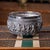 Antique early 20th century exceptional burmese (myanmar) solid silver thabeik bowl, repoussé decorated in high relief with...