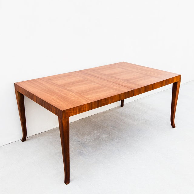 Restored 1950s T. H. Robsjohn-Gibbings for Widdicomb Walnut Dining Table For Sale - Image 15 of 15