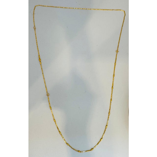 6.6 Gm Pure 22 Karat Yellow Gold Handmade Chain + Bracelet , 37 " Long For Sale - Image 4 of 8