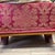 Red Mid-Century Sculpted Wood Bookshelf Chaise Lounge in Red & Gold Damask For Sale - Image 8 of 12