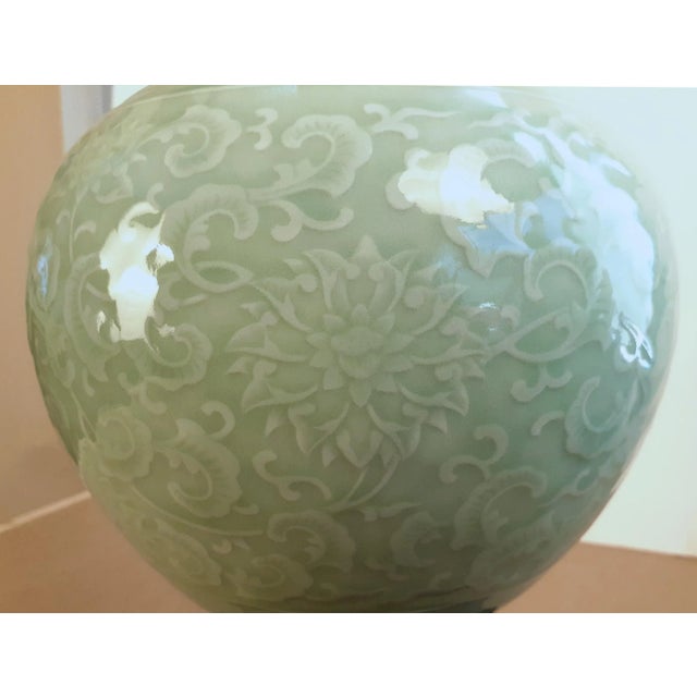 Early 20th Century Early 20th Century Chinese Celadon Floral Haitangzun Vase For Sale - Image 5 of 11