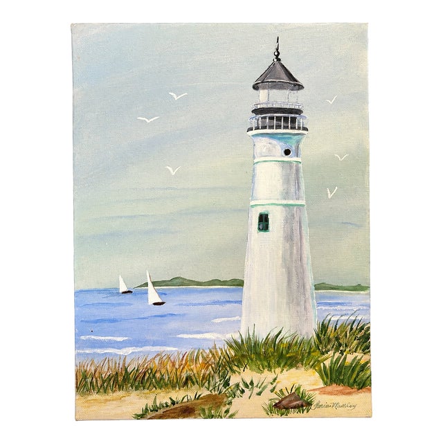 Vintage Original Signed 9” X 12” Painting on Canvas For Sale