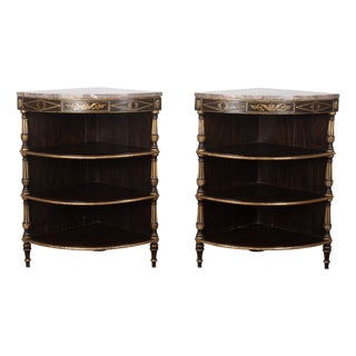 Regency Corner Cabinets with Marble Tops, 1820, Set of 2 For Sale