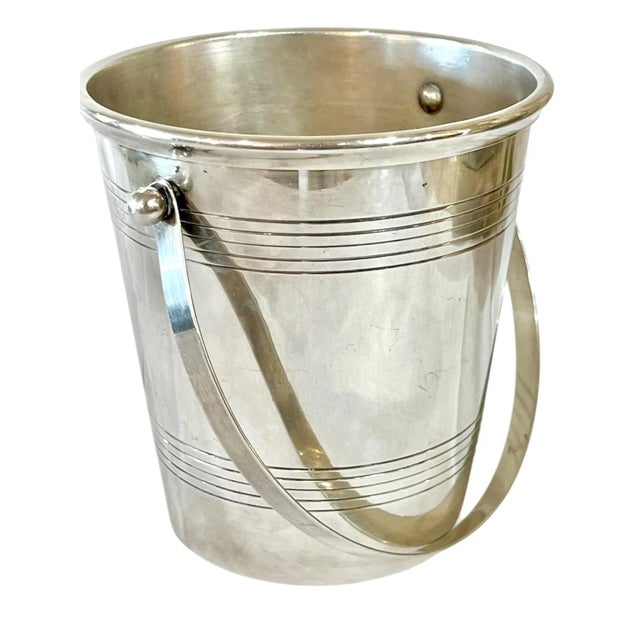 Antique French Art Deco Silver Plate Ice Bucket by Tete & Leroy Paris For Sale - Image 4 of 14