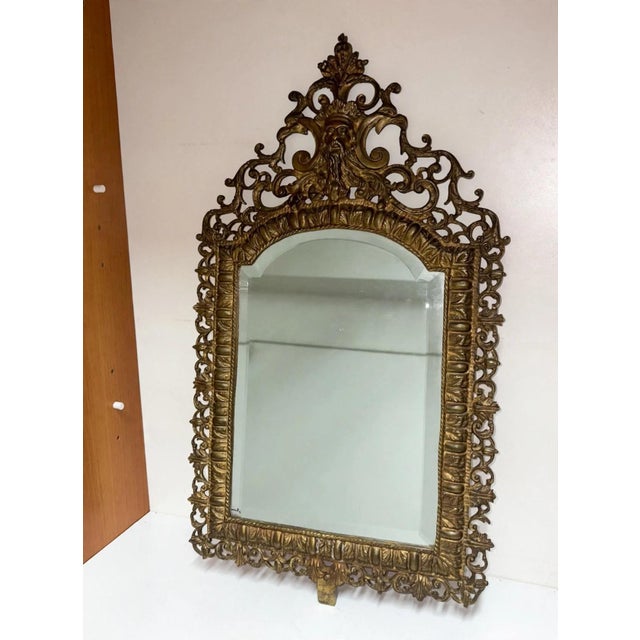 Antique Napoleon III Bronze Mirror, 1950 For Sale - Image 3 of 12