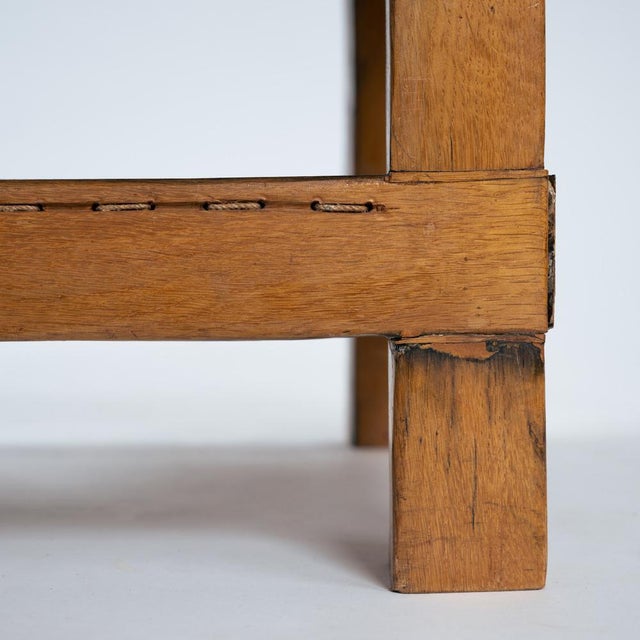 Oak Coffee Table with Lower Rope Shelf, 1970s For Sale - Image 16 of 18