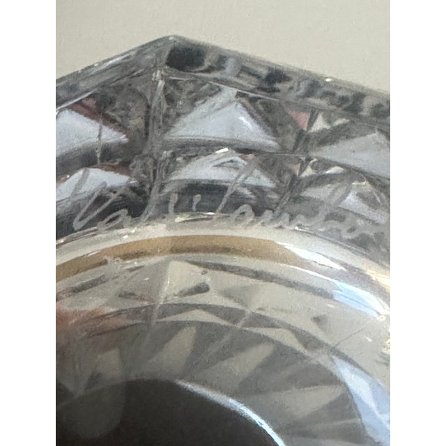Vintage Val St. Lambert Crystal 8" vase features vertical fluting and faceted diamond cut base, making it a stunning...
