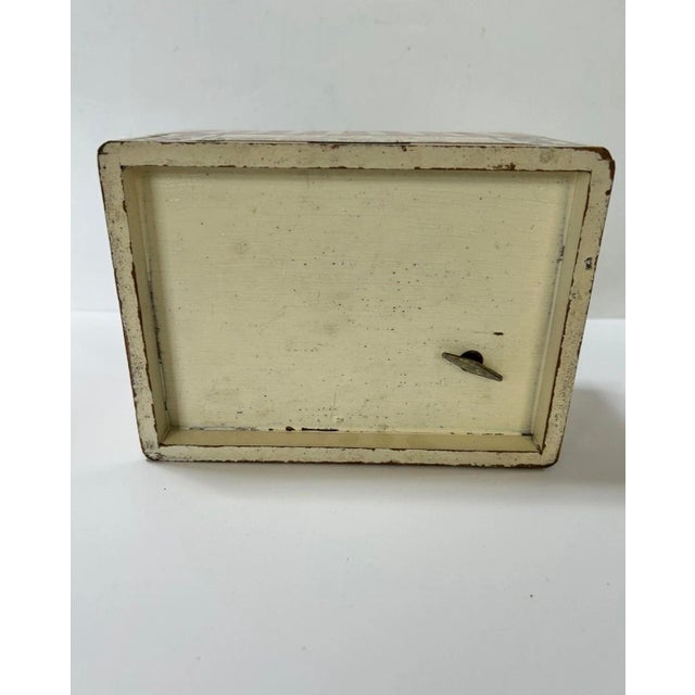 Blue Vintage French Folk Art Musical Jewelry Box Bonbons La Jolie Marquise For Sale - Image 8 of 8