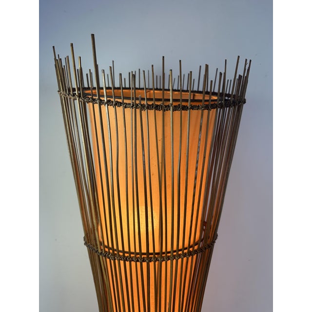 Kobe Floor Lamp in Metal and Rattan, 1990s For Sale - Image 12 of 16