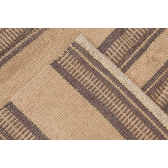 Textile Modern Striped Beige and Brown Handmade Wool Rug by Doris Leslie Blau For Sale - Image 7 of 7