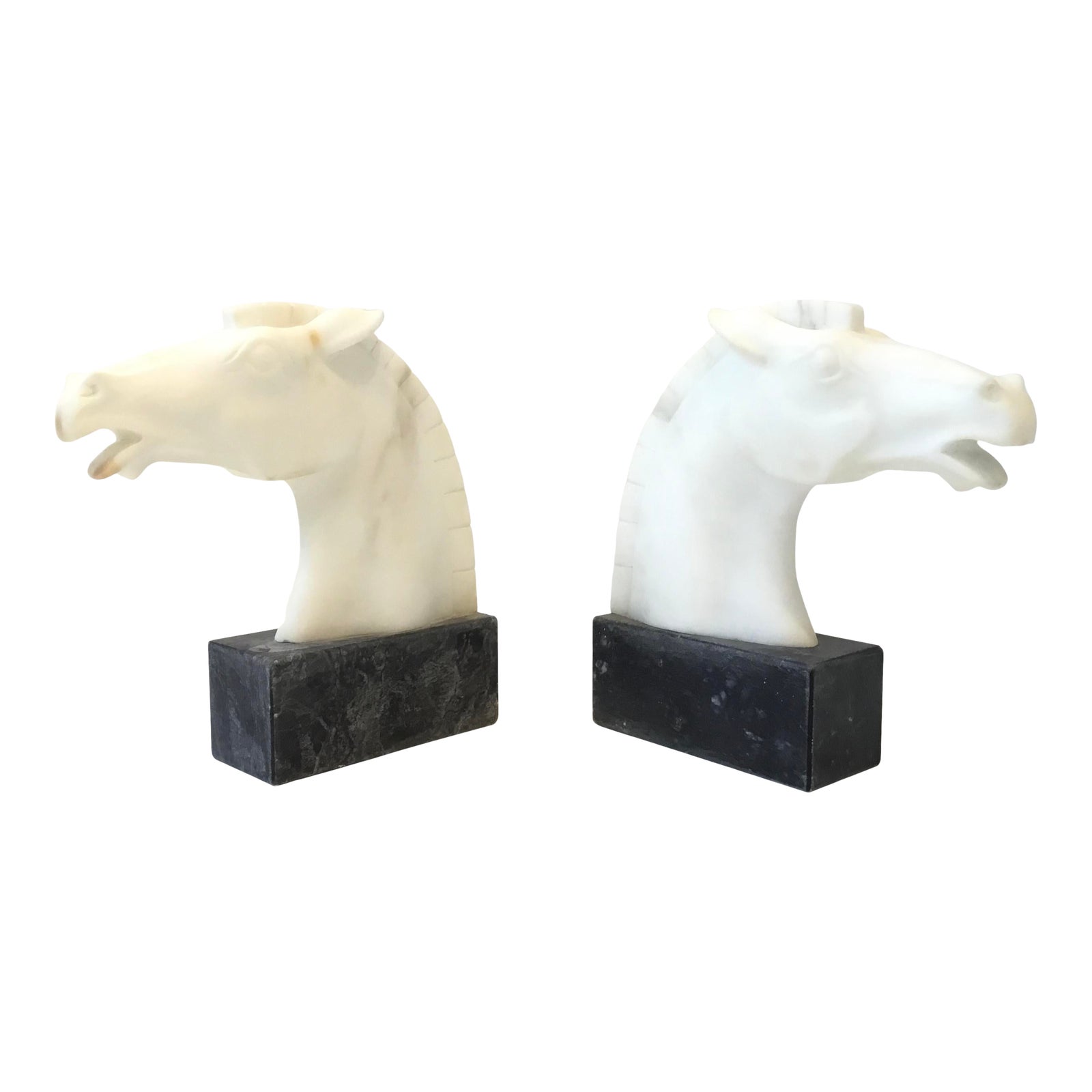 Vintage Italian White Marble Horse Bookends a Pair Chairish