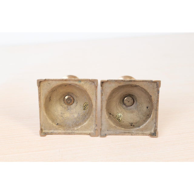 Set of 2 Vintage Matching Brass Candlestick Holders For Sale - Image 10 of 11