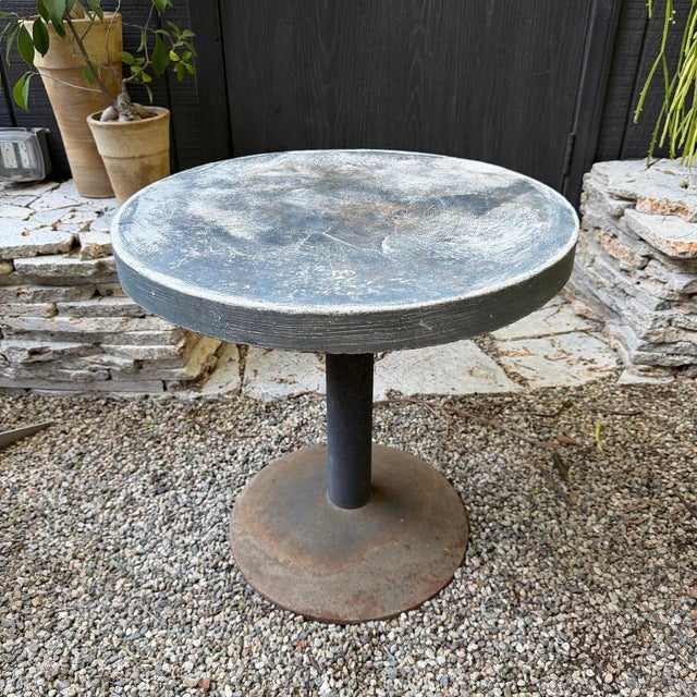Brutalist 20th Century Brutalist Concrete Metal Side Table For Sale - Image 3 of 11