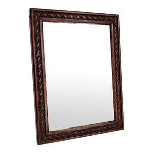 Antique Wood Framed Shaving Mirror, Tabletop or Wall Hanging