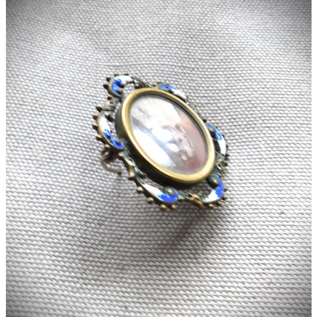 Antique French Enamel Victorian Child Picture Frame Brooch Pin For Sale - Image 10 of 11