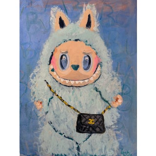 LaBuBu Chanel...How Bout This for a LaBuBu Luxe...Chanel #BuBu Lol, Original Painting by Sandy Welch For Sale