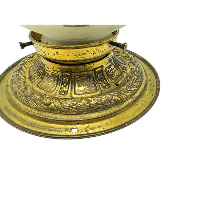 Early 20th Century Art Nouveau Brass and Glass Ceiling Lamp, Austria For Sale - Image 3 of 9