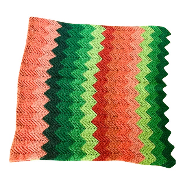 Mid 20 Th C Crochet Throw Missoni Style For Sale