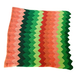 Mid 20 Th C Crochet Throw Missoni Style Blanket For Sale
