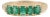 Five-Stone Natural Emerald Band Ring Size 8 With Diamond Accents in 14k Yellow Gold For Sale
