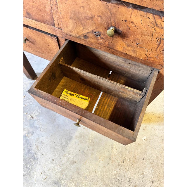 19th-Century European Provincial 4-Drawer Rustic Work Table For Sale - Image 11 of 11