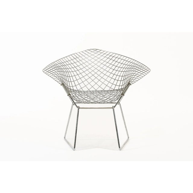 1970s Silver Mid Century Diamond Wire Lounge Chair by Harry Bertoia for Knoll For Sale - Image 5 of 12