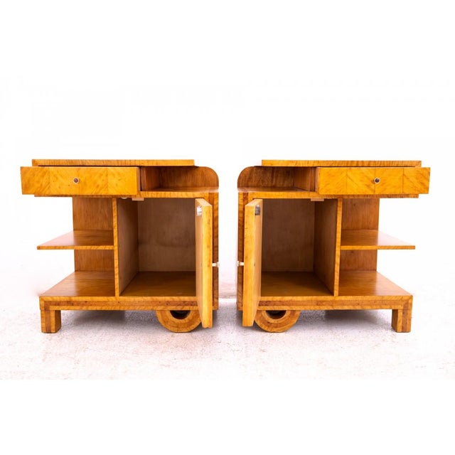 Vintage Polish Art Deco Nightstands, 1930s, Set of 2 For Sale - Image 3 of 15