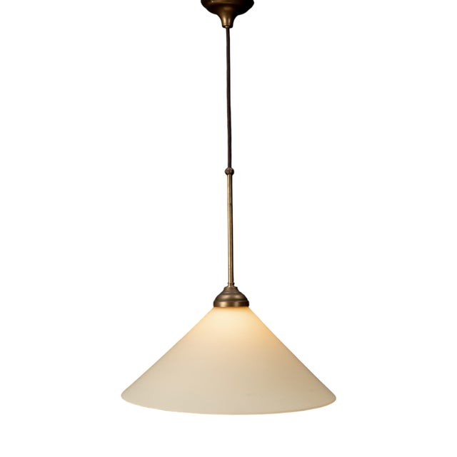 Ceiling Pendant Light with Frosted Glass by Art & Licht, 1980s For Sale