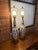 White Pair of Vintage Mid-Century Modern Pierced Ceramic Table Lamps With White Lava Glaze and Walnut Bases For Sale - Image 8 of 9