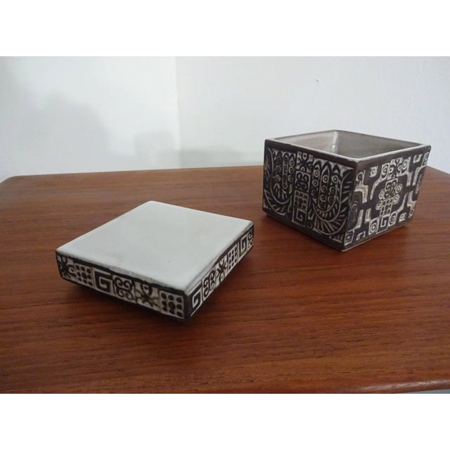 Small ceramic jar with lid by Ceramano from the 1960s. This piece has an attribution mark, I am sure that it is completely...