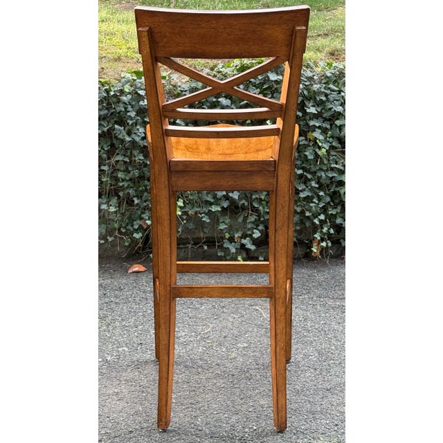 Ethan Allen “Tango” Cross Back Barstools - Set of 3 For Sale - Image 9 of 12