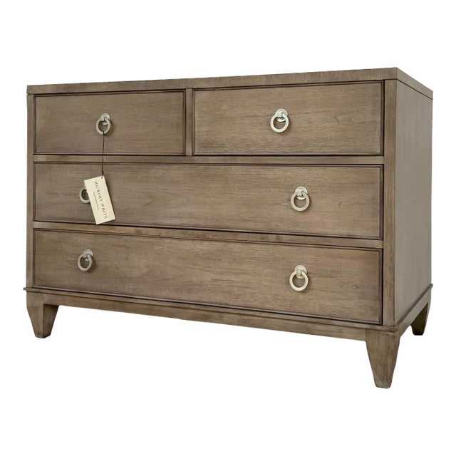 Hickory White Modern Taupe Wood Chest of Drawers For Sale
