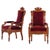 In the Gothic Revival or Renaissance Revival styles, this pair are sometimes referred to as "throne chairs" due to their...