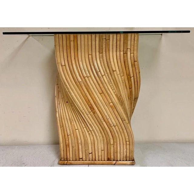 Contemporary 1970s Organic Modern Crespi Style Pencil Bamboo Pedestals / Table Bases / Console Tables - Pair For Sale - Image 3 of 5