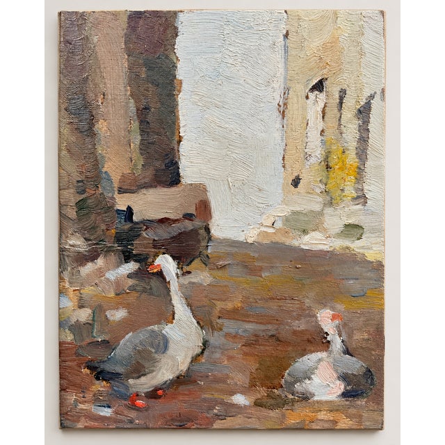 Blue Robert, with Geese and Boat, 1930, Oil Painting For Sale - Image 8 of 13