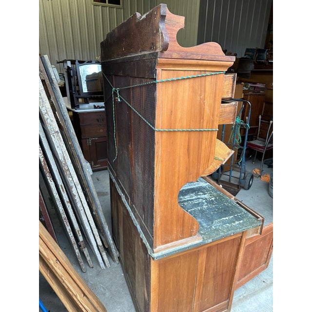 Arts & Crafts 1920s Bakers Rack W/Multiple Compartments and Tin Surface For Sale - Image 3 of 10