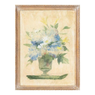 Bouquet of Flowers Mixed Media on Paper, 20th C. For Sale