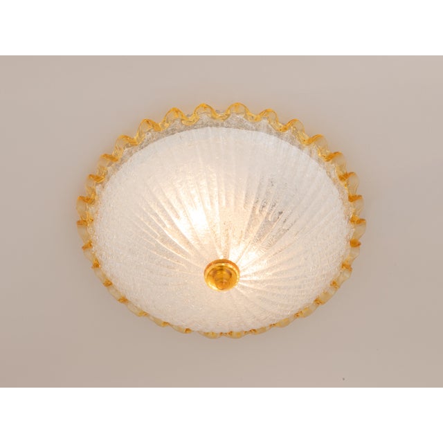 Mid-Century Modern 1980s Id Century Murano Barovier & Toso Flush Mount For Sale - Image 3 of 8