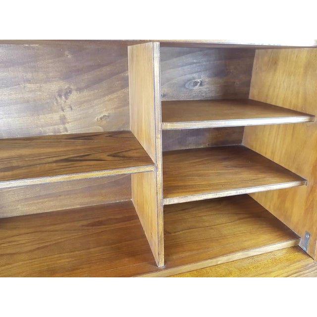 Mid-Century Modern Wooden Drop Off Wall Secretary attributed to Marcel Gascoin, 1950s For Sale - Image 6 of 18