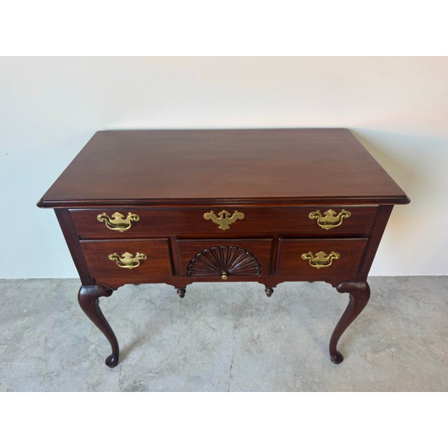 1970’s Vintage Henkel Harris Queen Anne Style Mahogany Lowboy by Councill Craftsmen, Nc For Sale - Image 9 of 12
