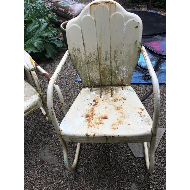 MidCentury Metal Glider & Chairs Set of 3 Chairish